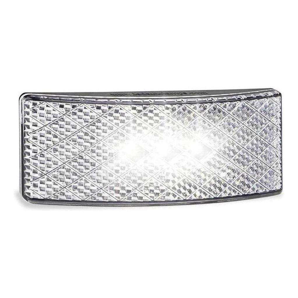 LED Autolamp 12V/24V White Side Marker with Built in Reflector / 3M Adhesive 100x38x13mm
