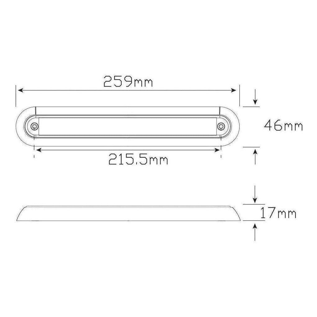 LED Autolamp Single Surface Mount Bracket Suits 235 Series Black