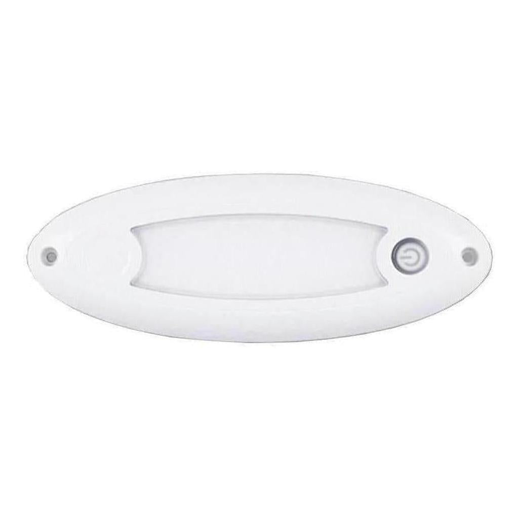 LED Autolamps 10-30V Oval LED Interior/Exterior Lamp with White Housing & Touch Switch