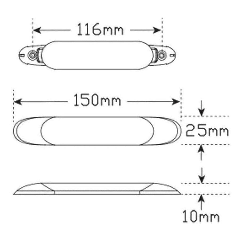 LED Autolamps 12V Interior / Exterior Strip Lamp 150mm