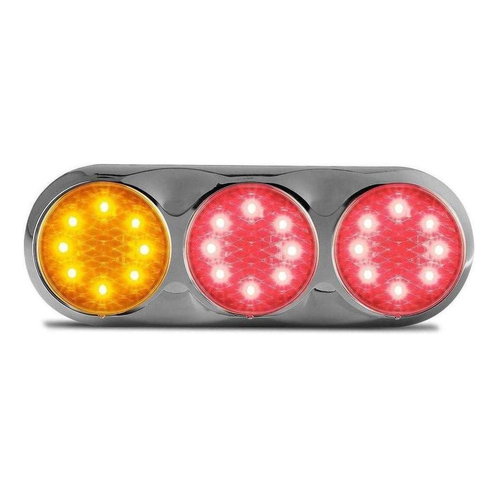 LED Autolamps 12V LED Stop/Tail/Indicator Lamp Clear Lens In Chrome Housing