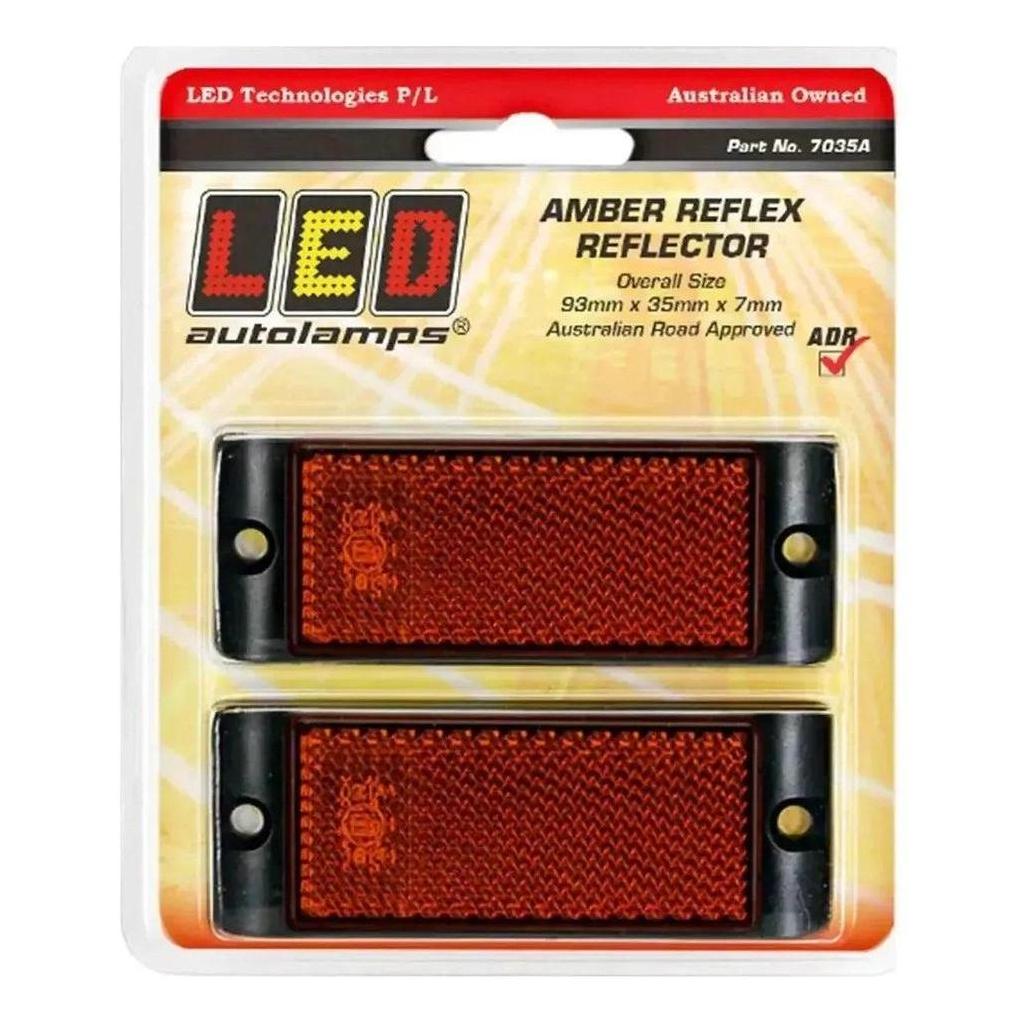 LED Autolamps Amber Reflector with Mounting Bracket Twin Blister Pack