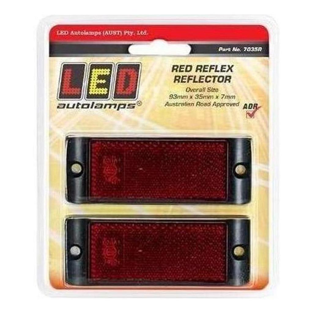 LED Autolamps Red Reflector With Mounting Bracket Twin Blister Pack