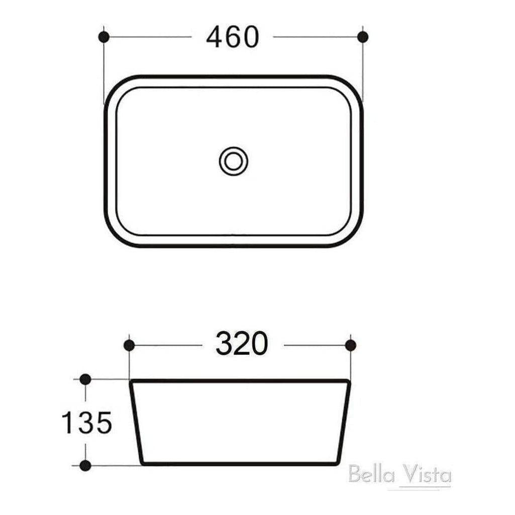 Lina Ceramic Basin Sink 460 x 320 White