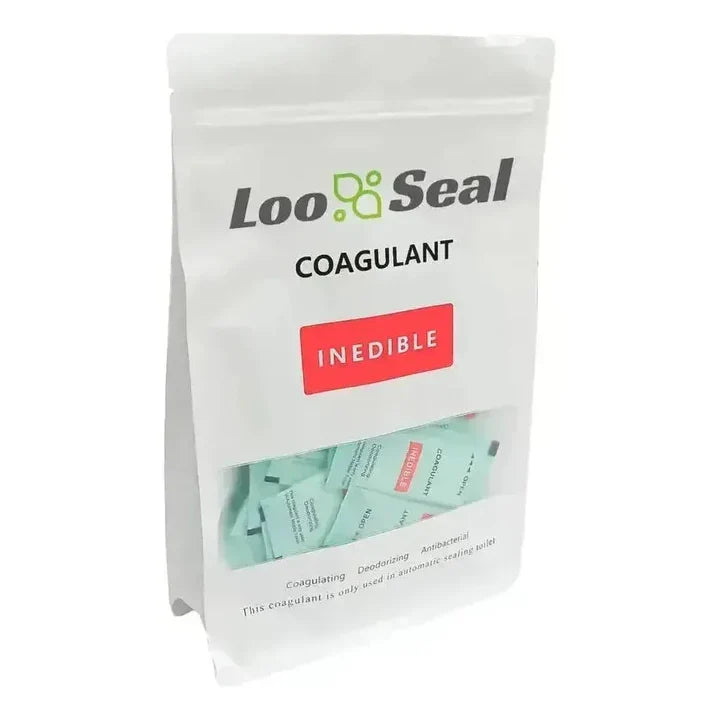 LooSeal Biodegradable Liner & Coagulant 6 Month Pack (24 Rolls & 6 Absorbers) Black