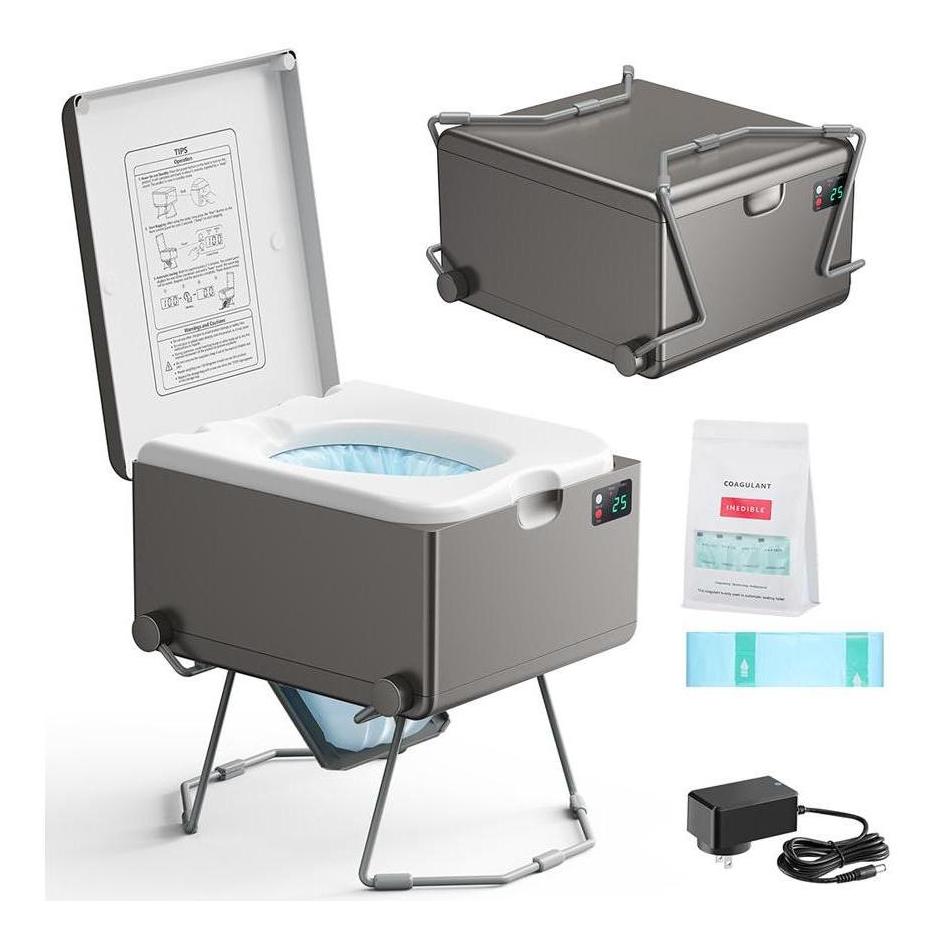 LooSeal EVO Auto Sealing Waterless Portable Toilet Grey