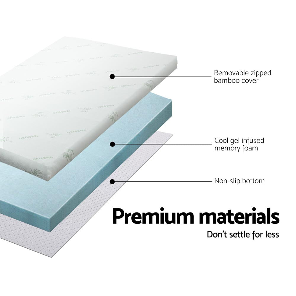 Giselle Bedding Memory Foam Mattress Topper Cool Gel 5cm Double - RV Online