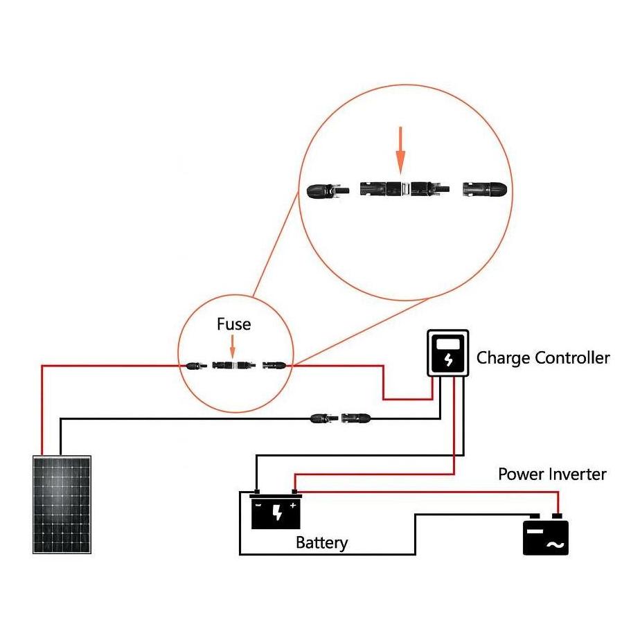 MC4 Solar Panel Inline Fuse Holder Connector inc 20amp Fuse IP67