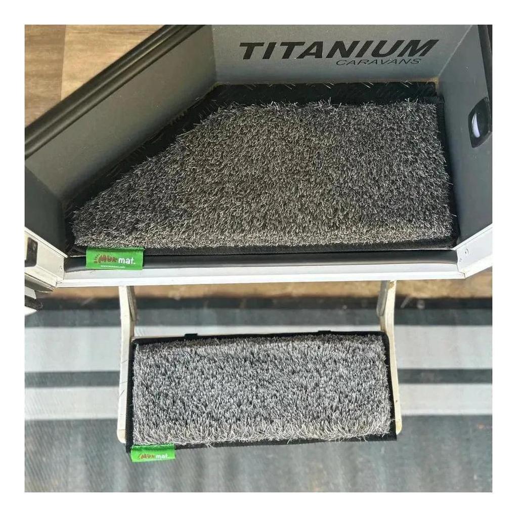 MUK Mat Angled Caravan Step Mat 28.5 x 60cm Dark Grey