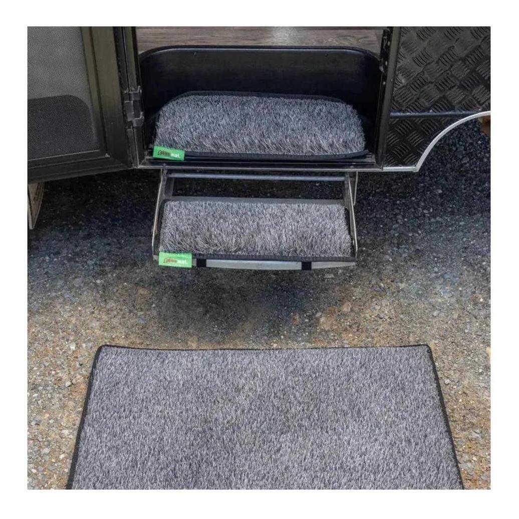 MUK Mat Rounded Caravan Step Extra Large Mat 28 x 60cm Dark Grey