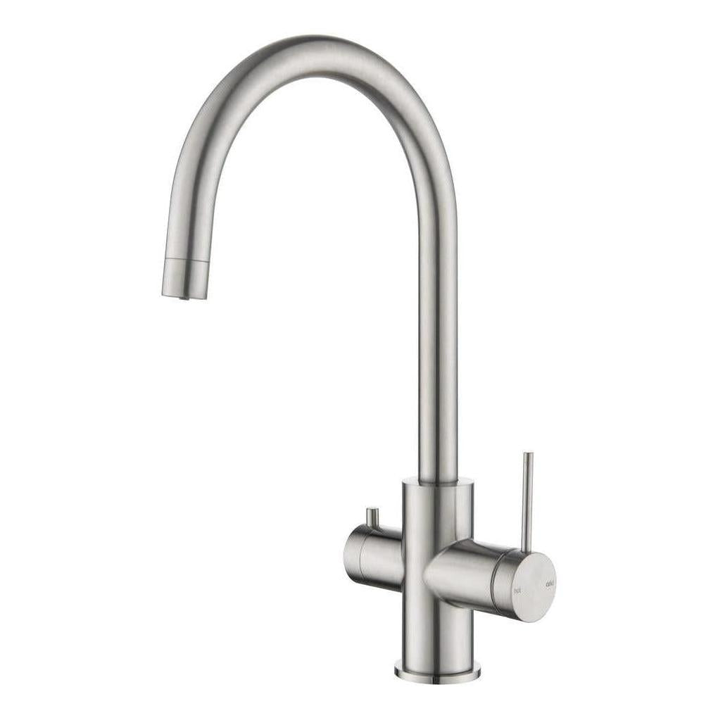 Mica 3-Way Filter Gooseneck Kitchen Tap Sink Mixer Brushed Nickel
