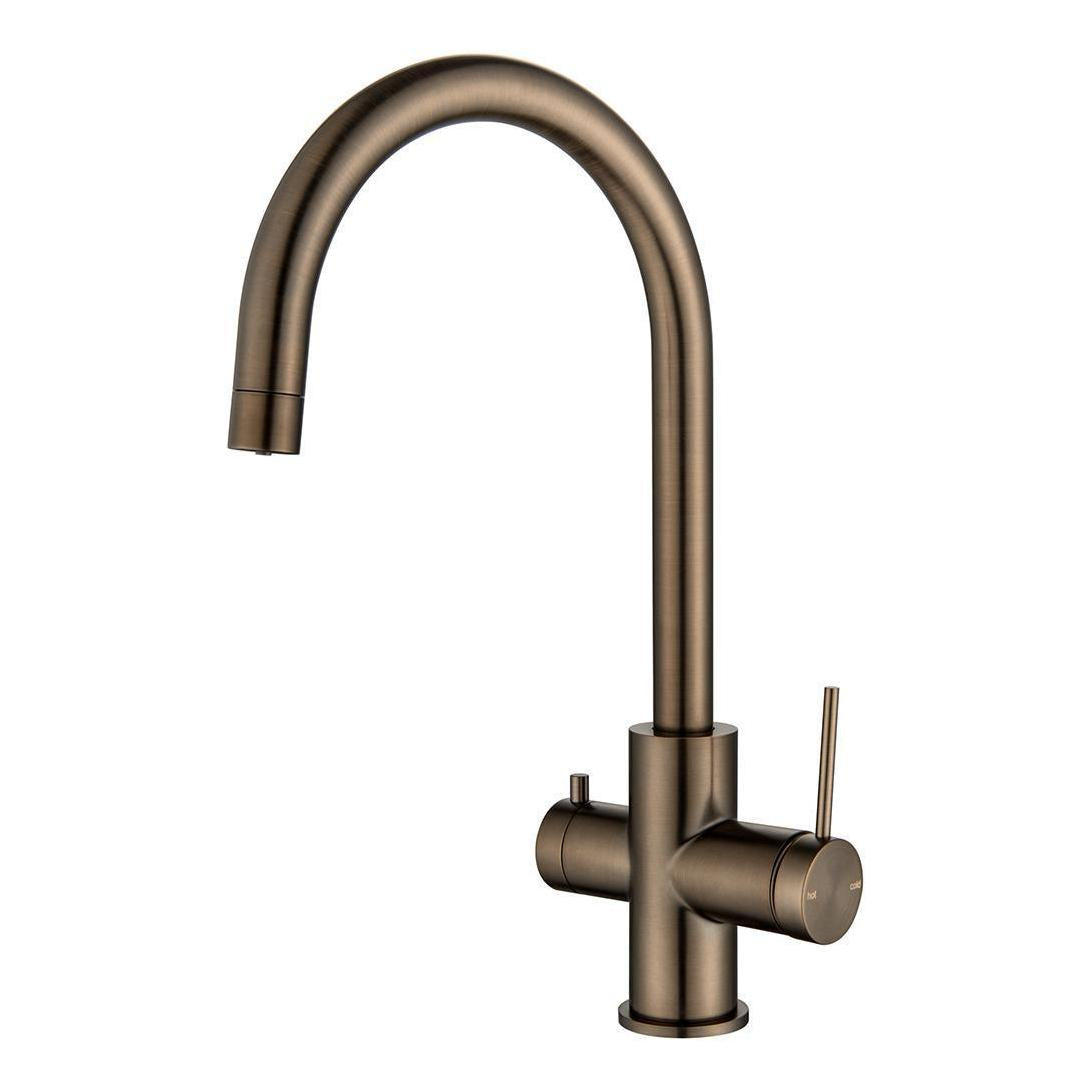 Mica 3-Way Filter Gooseneck Kitchen Tap Sink Mixer Dusk Bronze