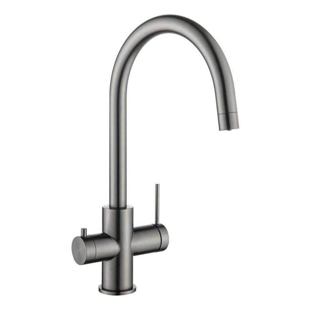 Mica 3-Way Filter Gooseneck Kitchen Tap Sink Mixer Gun Metal