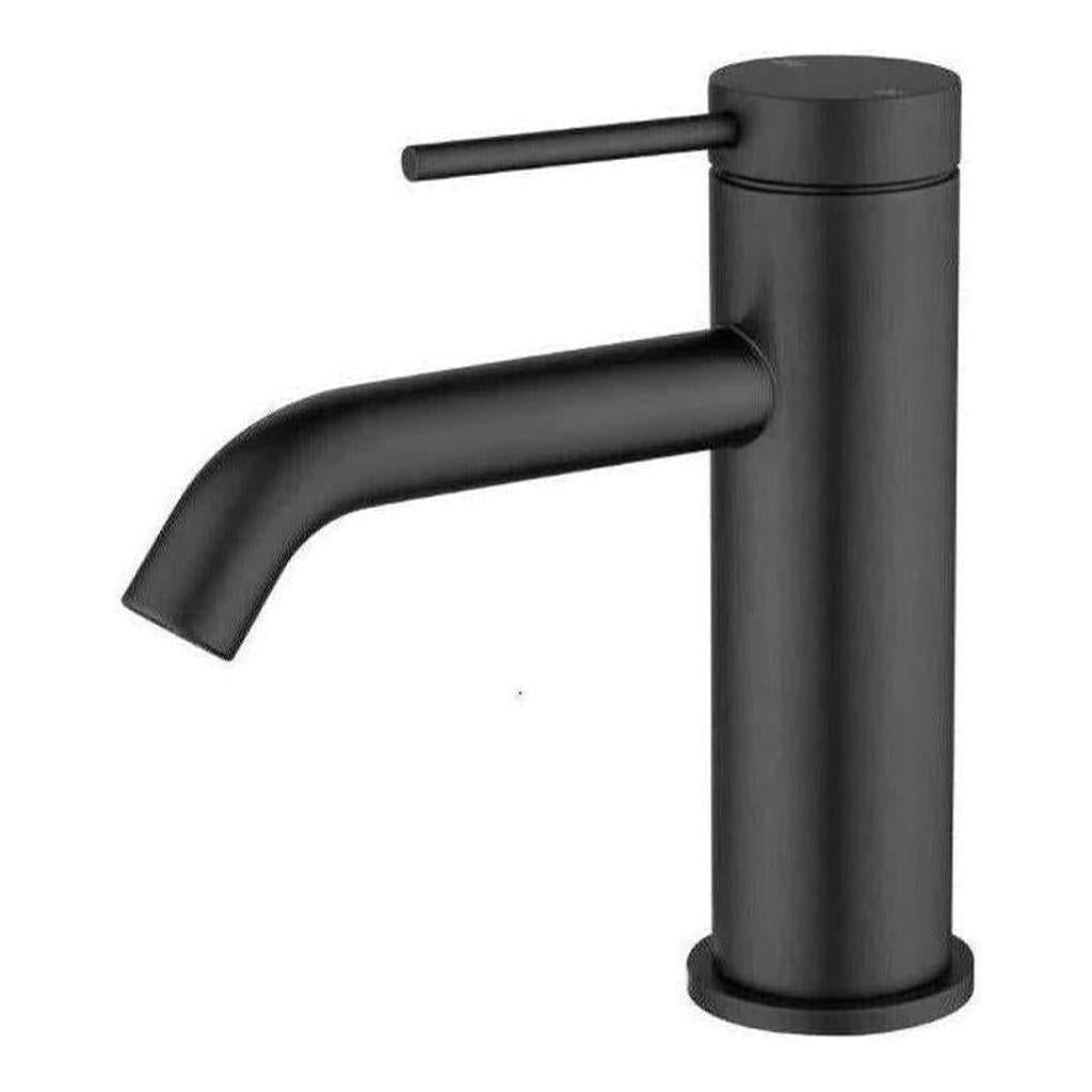 Mica Basin Sink Tap Mixer Curved Spout Black
