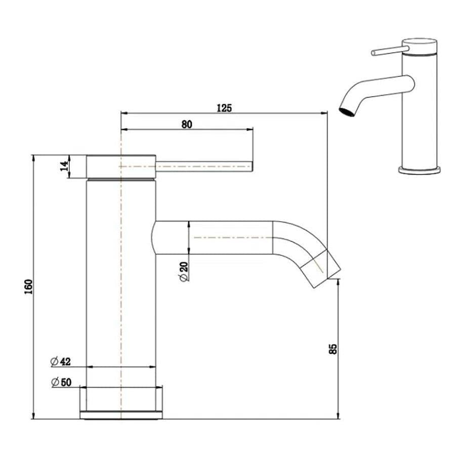 Mica Basin Sink Tap Mixer Curved Spout Chrome