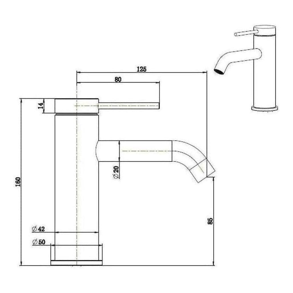 Mica Basin Sink Tap Mixer Curved Spout French Gold