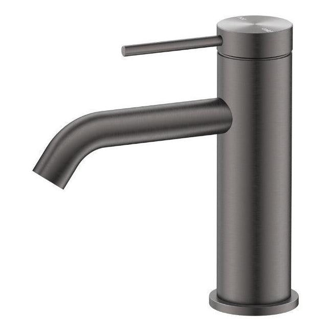 Mica Basin Sink Tap Mixer Curved Spout Gun Metal