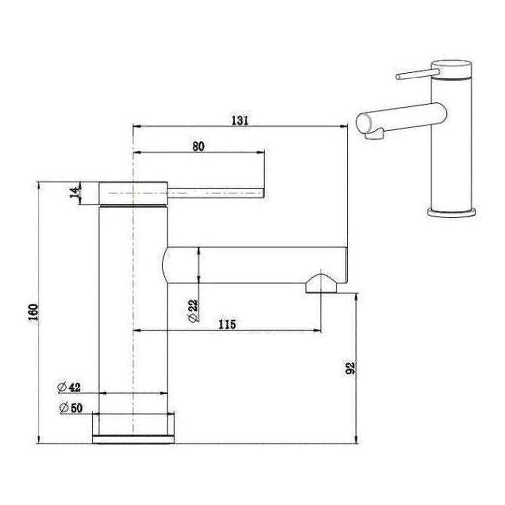 Mica Basin Sink Tap Mixer Straight Black