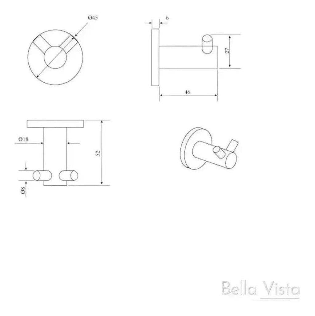 Mica Double Robe Hook Dusk Bronze