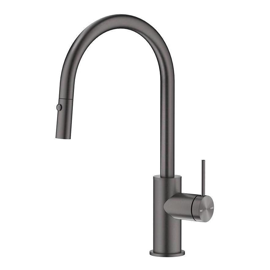 Mica Pull-Out Gooseneck Kitchen Sink Tap Mixer Gun Metal