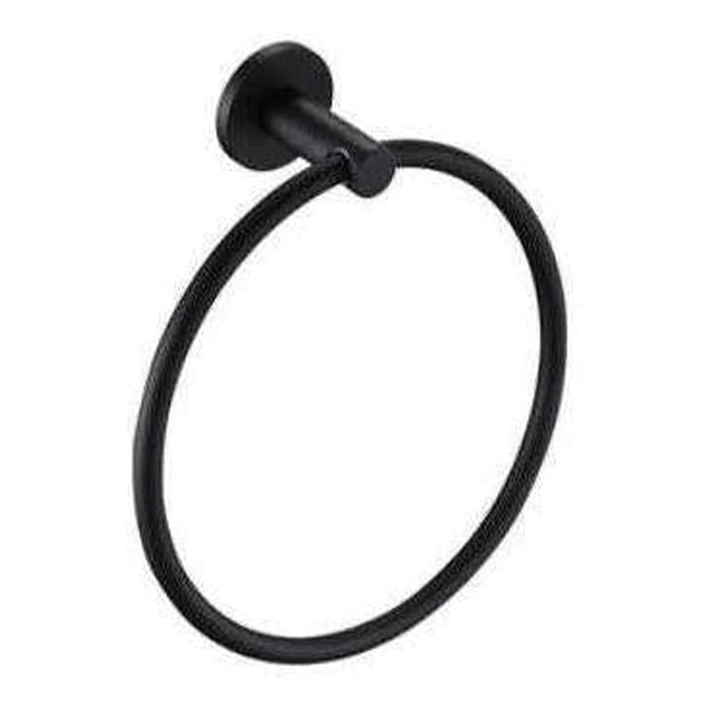 Mica Round Hand Towel Ring Black