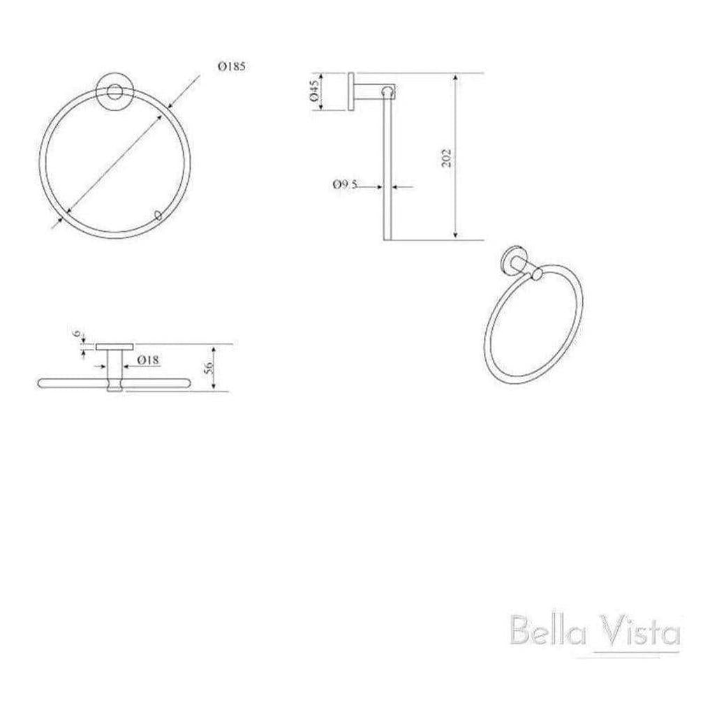 Mica Round Hand Towel Ring French Gold