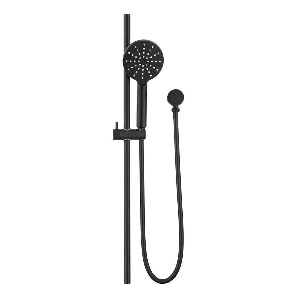Mica Shower Round Head and Rail Black