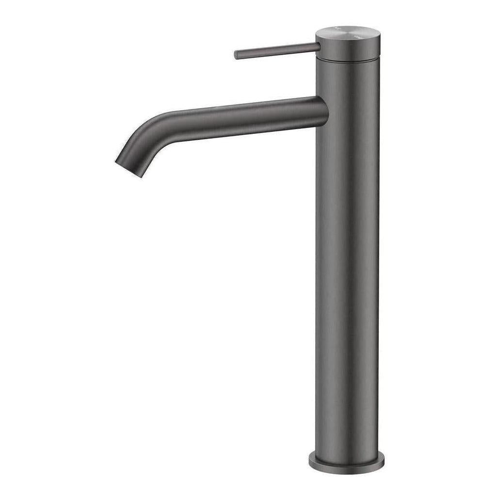 Mica Tall Basin Sink Tap Mixer Curved Spout Gunmetal