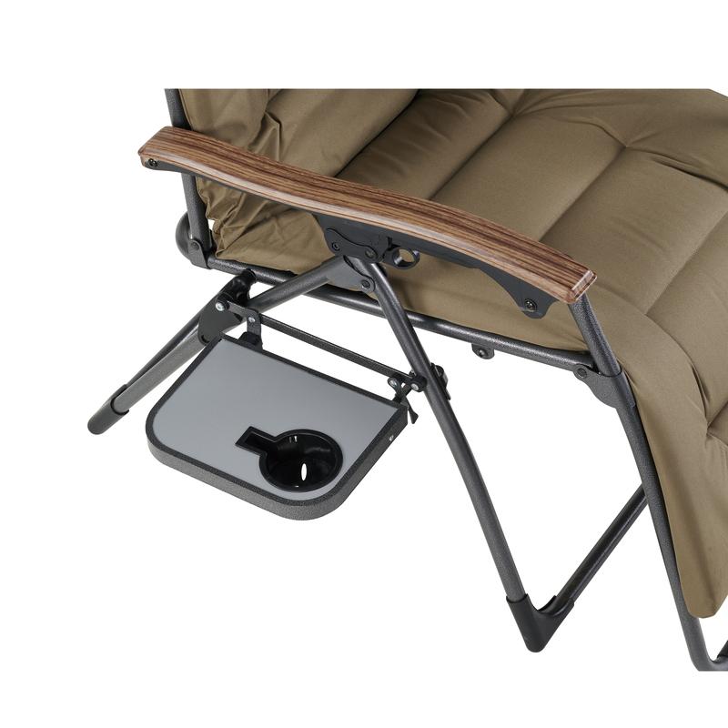 OZTRAIL BRAMPTON Sun Lounge Chair With Side Table & Drink Holder 150 kg