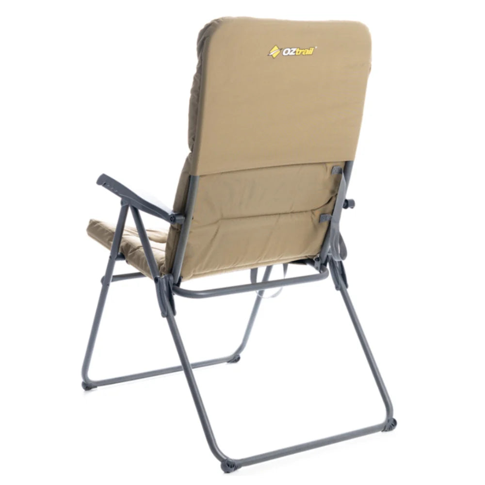 OZTRAIL Coolum 5 Position Recliner Chair Inc Drink Holder