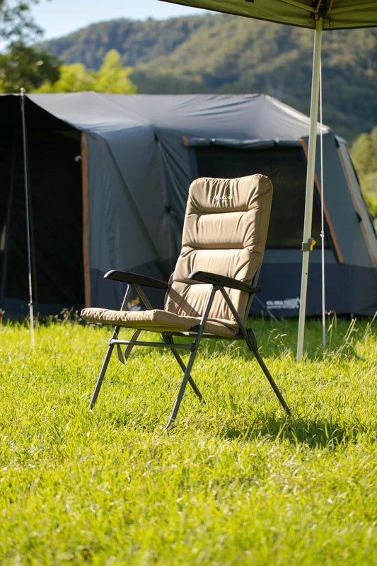 OZTRAIL Coolum 5 Position Recliner Chair Inc Drink Holder