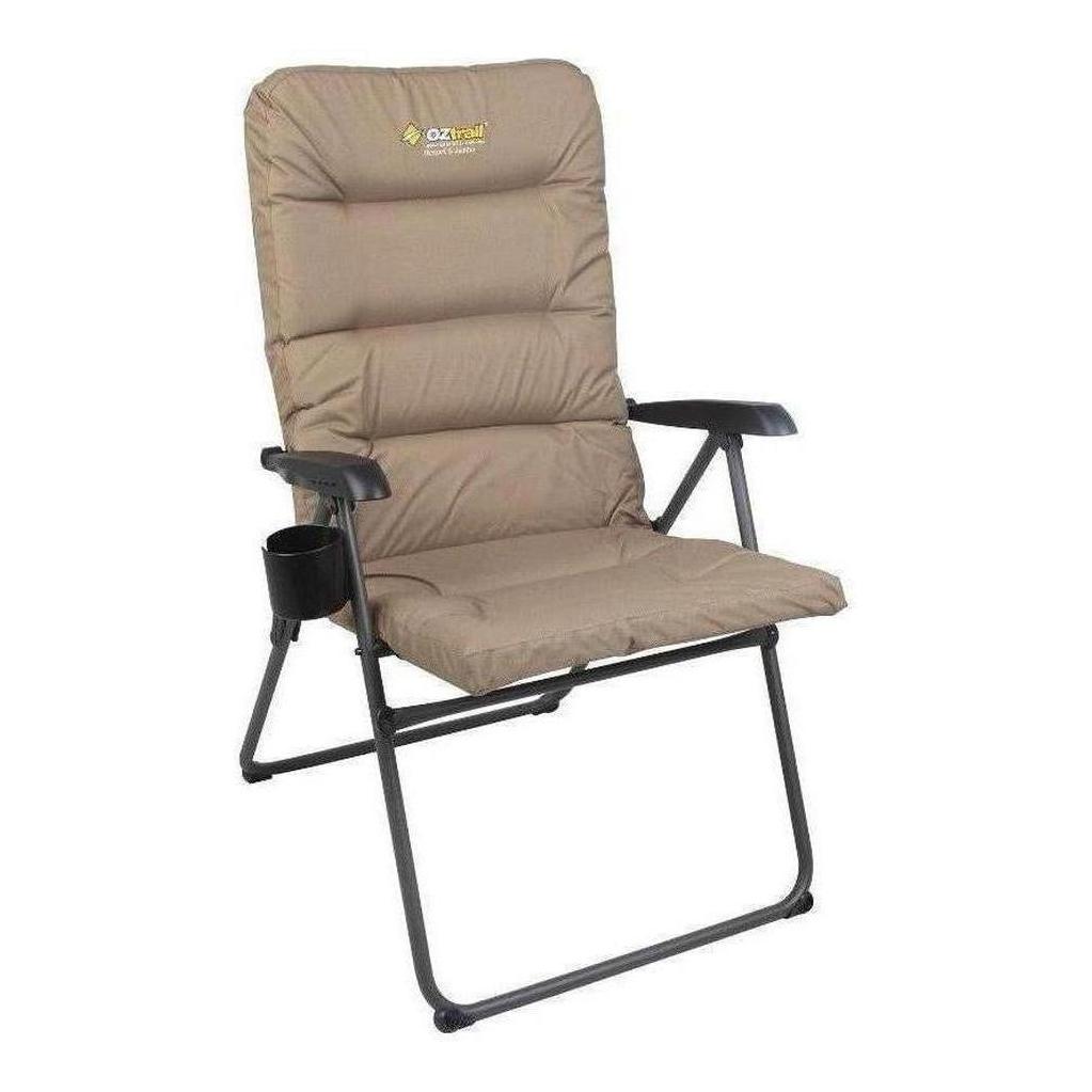 OZTRAIL Coolum 5 Position Recliner Chair Inc Drink Holder