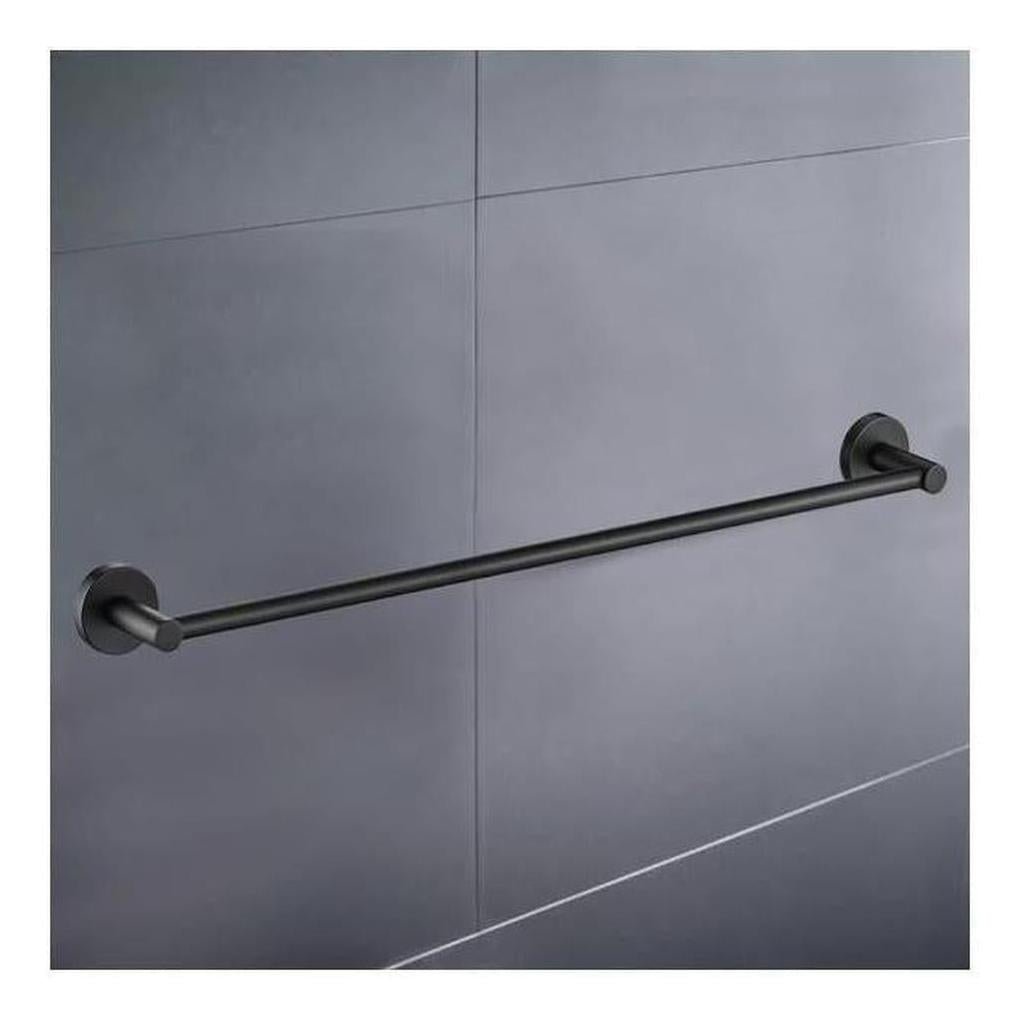 Opus Round Single Rail Towel Rack 600mm Black