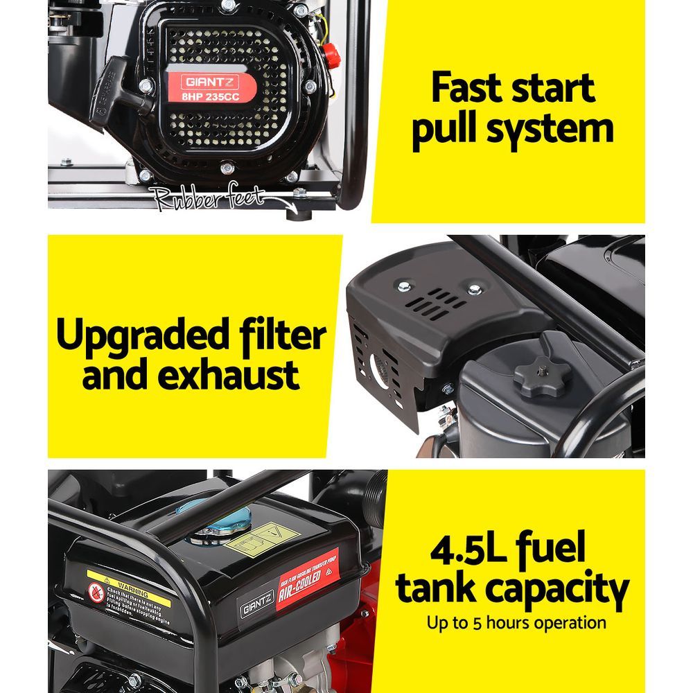 Giantz Petrol Water Pump 2" High Flow Transfer 4.5L - RV Online