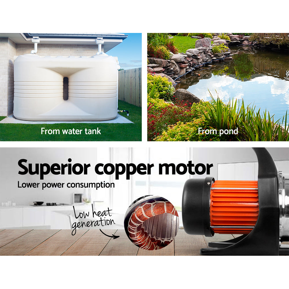 Giantz Garden Water Pump High Pressure 1500W Yellow