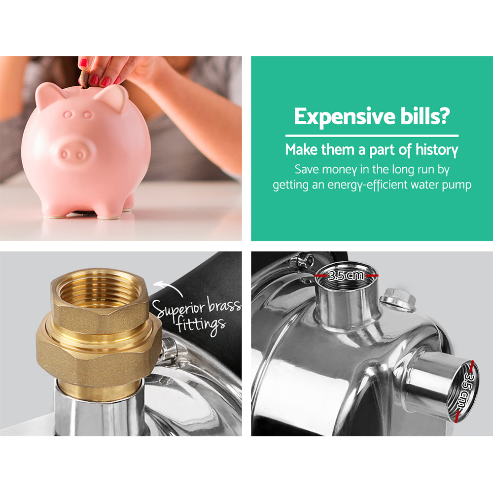 Giantz Garden Water Pump High Pressure 1500W Yellow