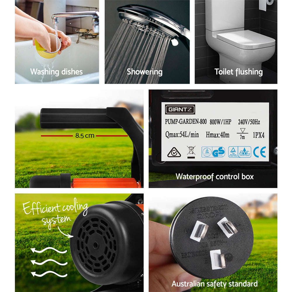 Giantz Garden Water Pump High Pressure 800W Black