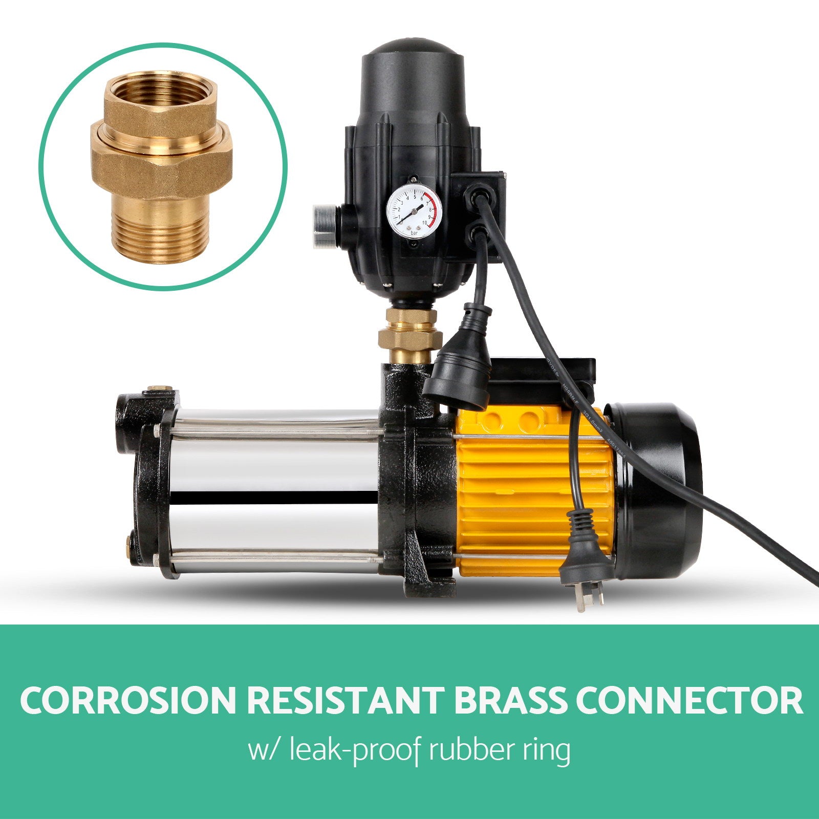 Giantz Garden Water Pump High Pressure 2000W 4-Stage Tank Irrigation Black