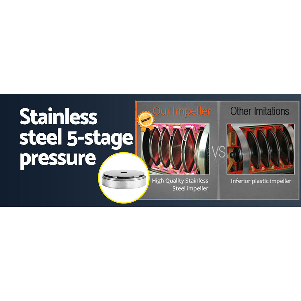 Giantz Garden Water Pump High Pressure 2000W 5-Stage Tank Irrigation Black - RV Online