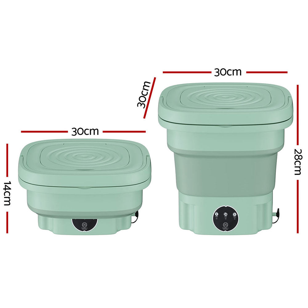Devanti Portable Foldable Washing Machine 8L Green