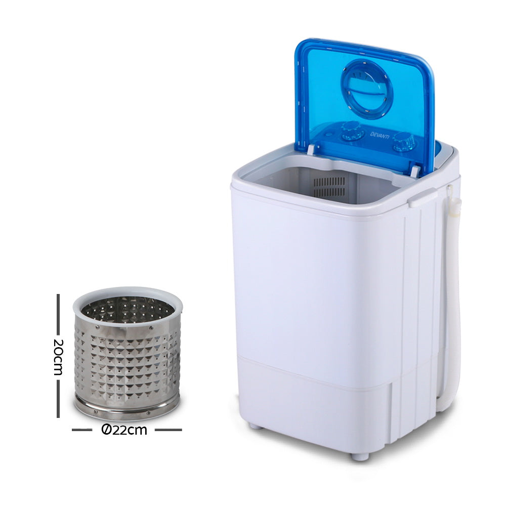 Devanti Portable Washing Machine 4.6kg Blue - RV Online