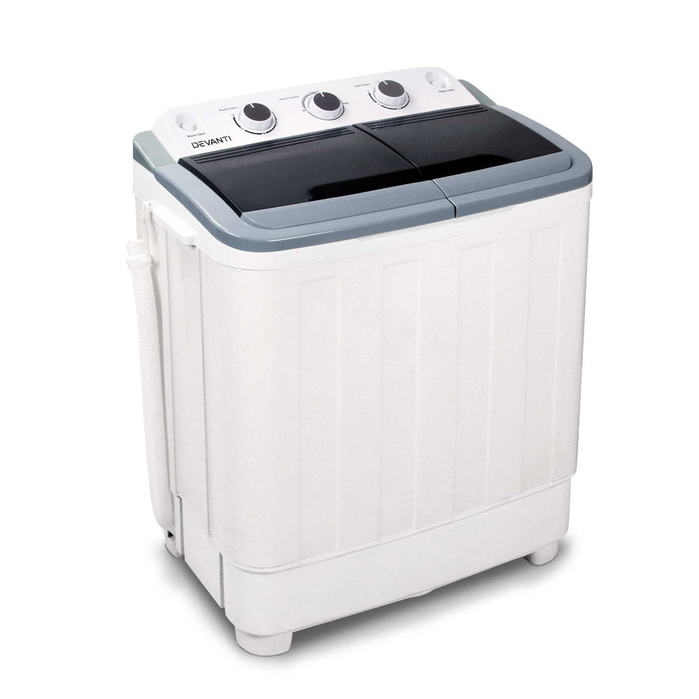 Devanti Portable Washing Machine Twin Tub 5kg White