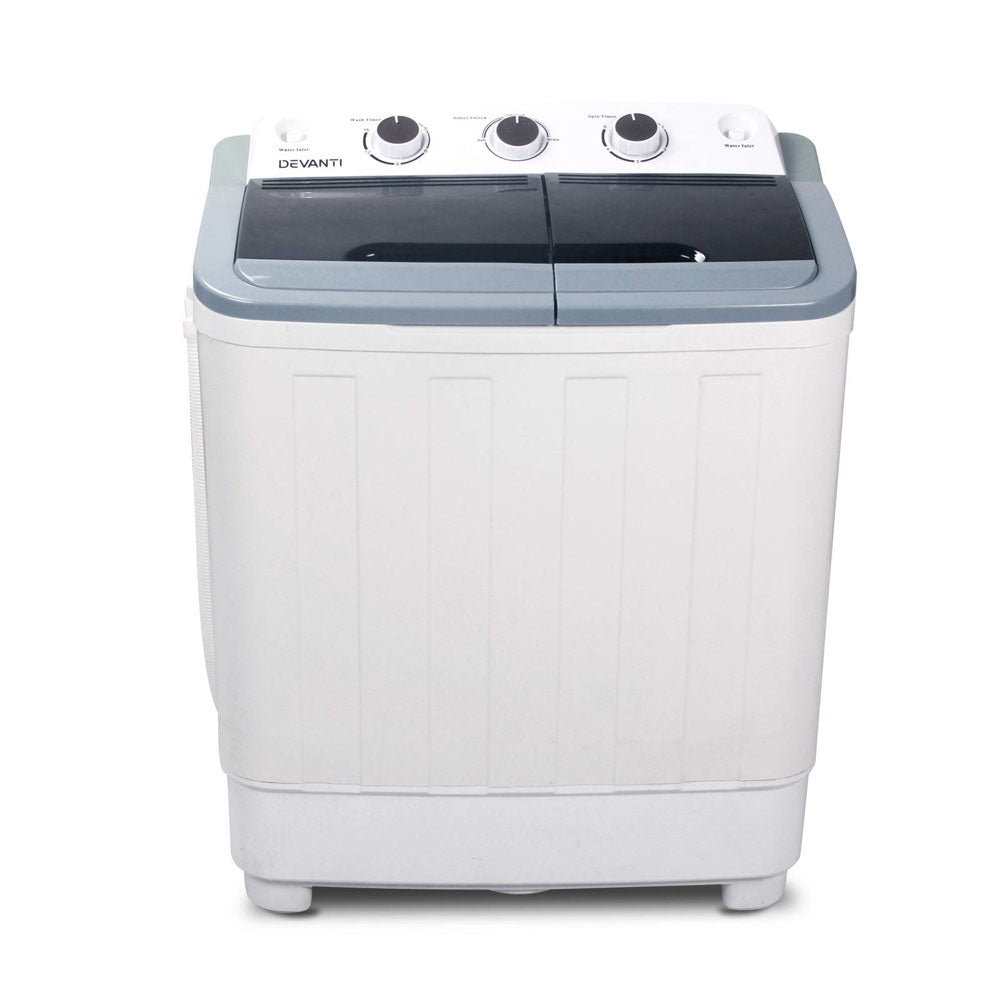 Devanti Portable Washing Machine Twin Tub 5kg White