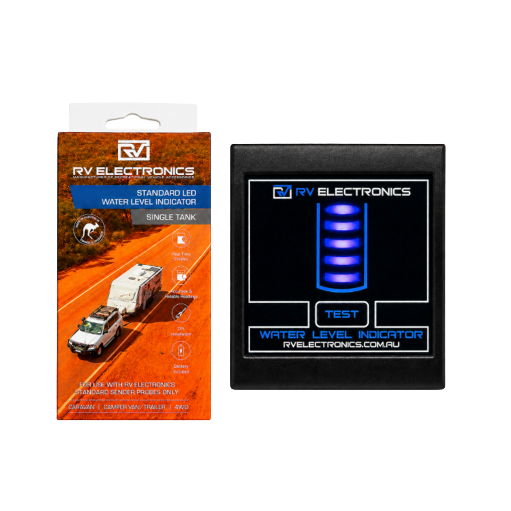 RV Electronics LED Single Tank Water Level Indicator Gauge Inc 2.5m Sender Probe
