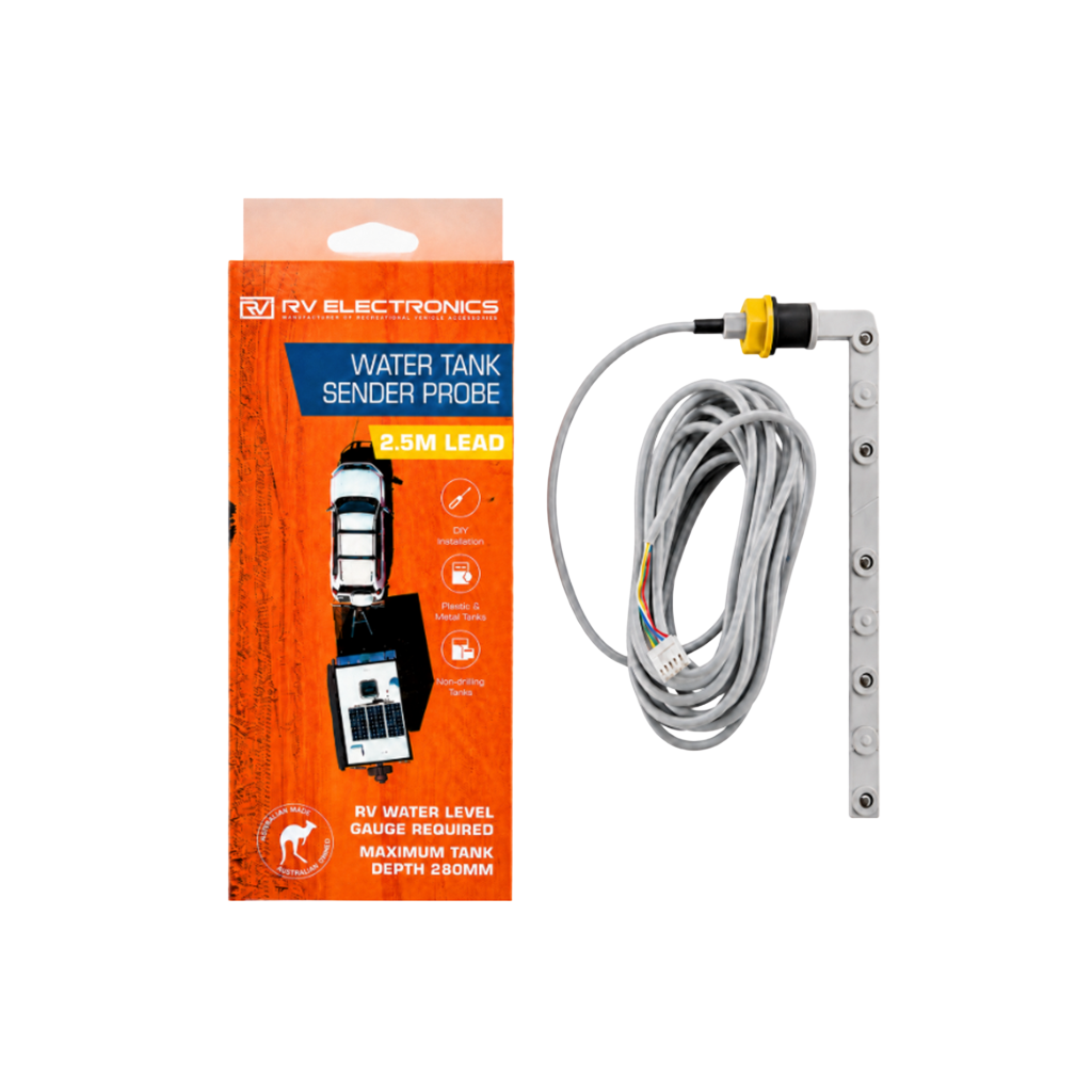 RV Electronics LED Single Tank Water Level Indicator Gauge Inc 2.5m Sender Probe