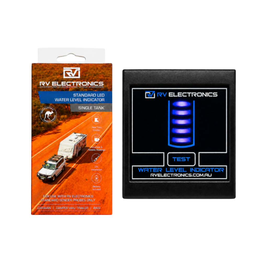 RV Electronics LED Single Tank Water Level Indicator Gauge Inc 5m Sender Probe