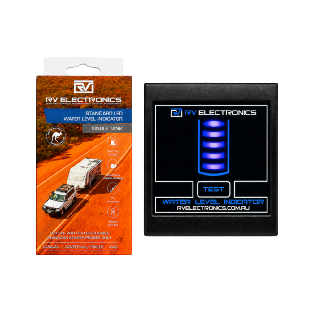 RV Electronics LED Double Tank Water Level Indicator Gauge Inc 2 x 7.5m Sender Probe
