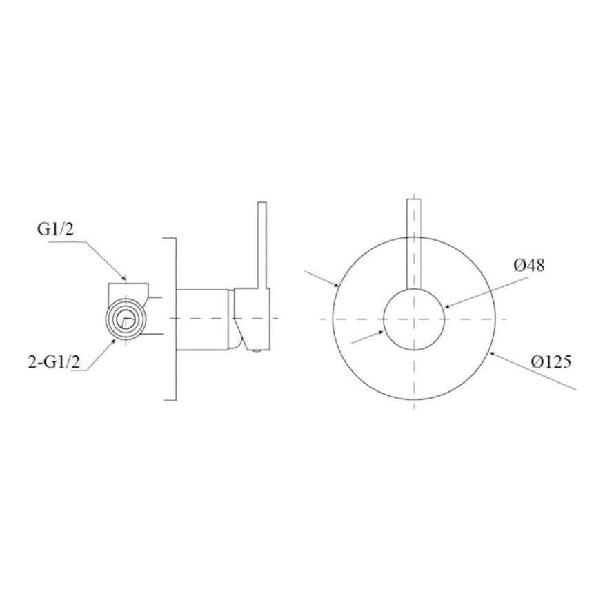 Raco Shower / Bath Flick Tap Mixer Round Chrome