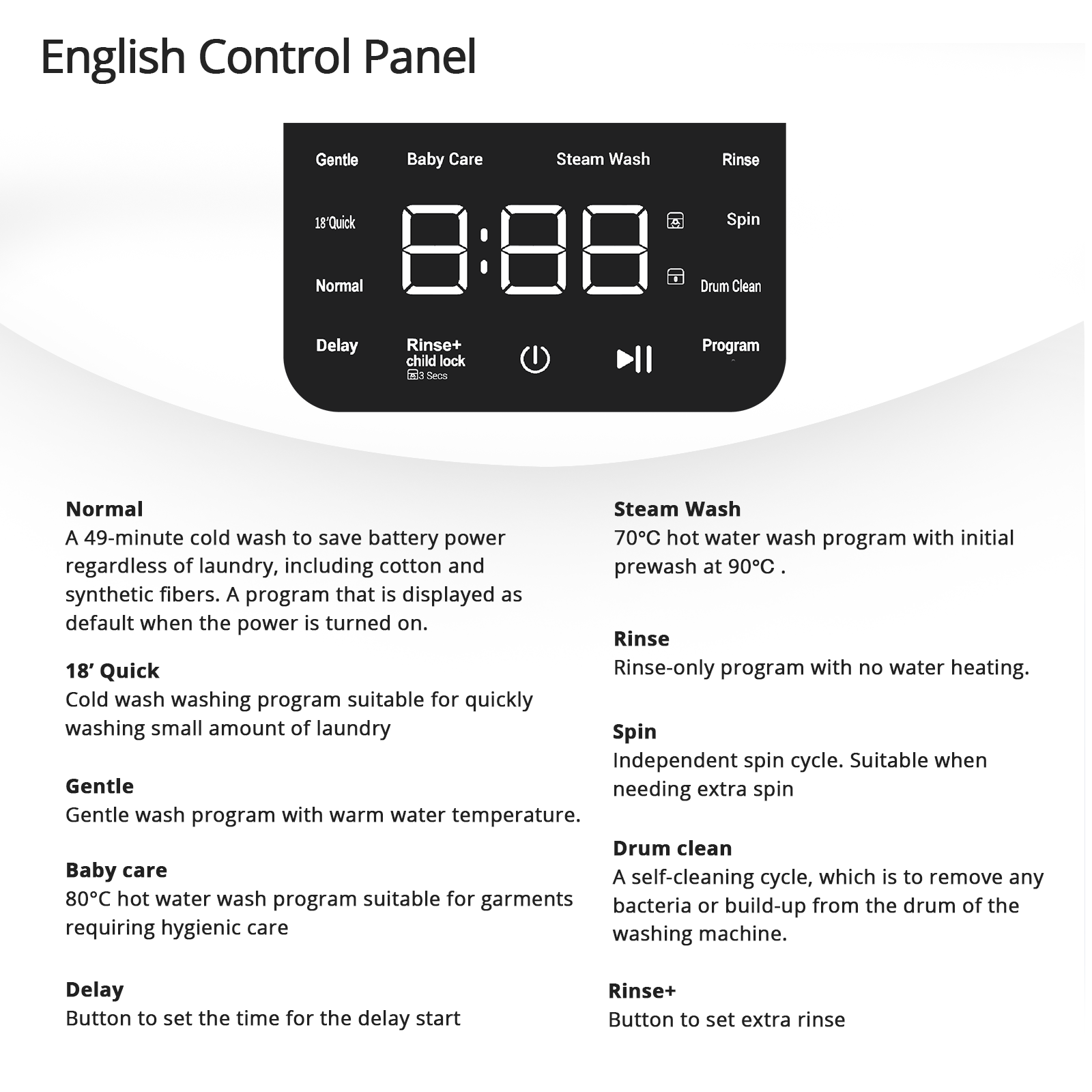 WNP Mini Wall Mounted Washing Machine 2.5KG - WHITE or SILVER