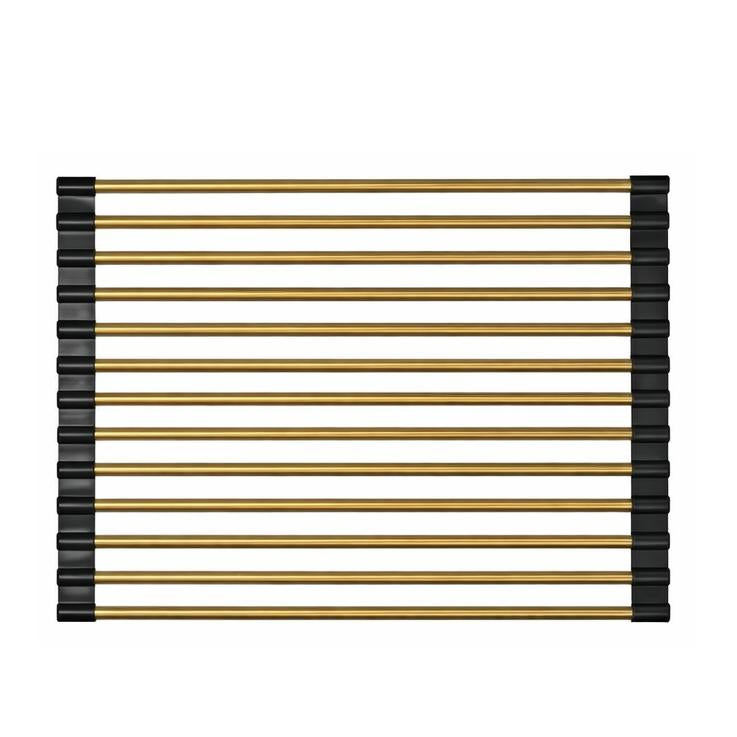Roll Up Foldable Dish Drying Rack 330 x 425mm - Stainless Steel French Gold